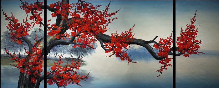 Fire flowers for recognition and success - Feng Shui Paintings